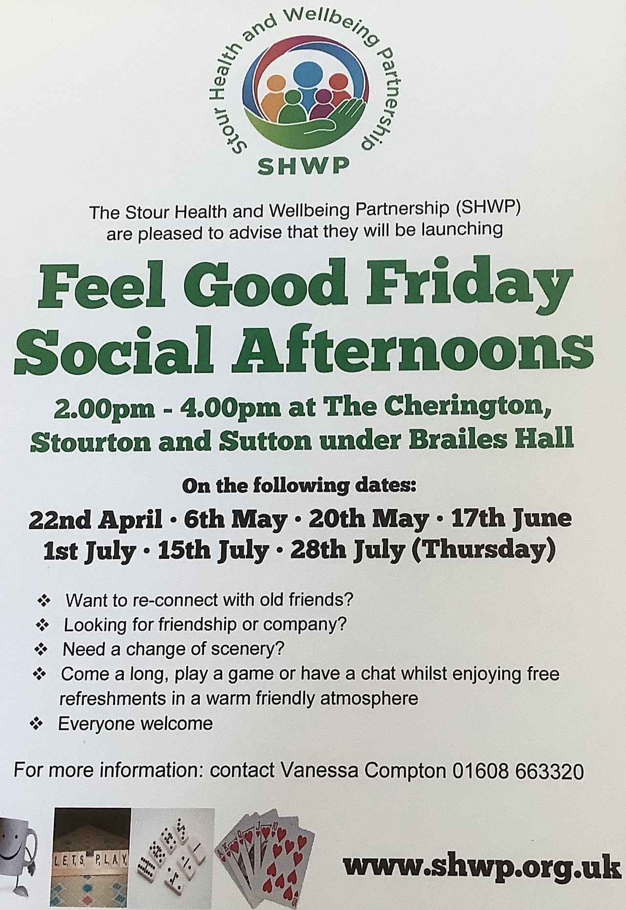 NEW and FREE Feel Good Friday Social Afternoons starting 22 April