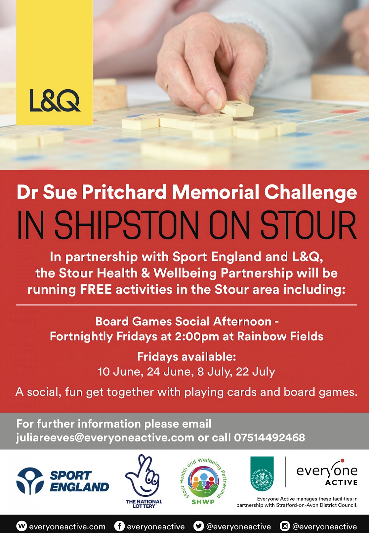 Dr Sue Pritchard Memorial Challenge -  June Social Afternoons at Rainbow Fields