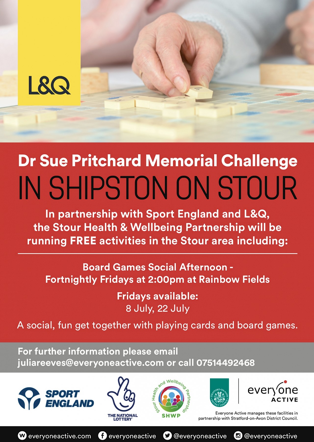 Dr Sue Pritchard Memorial Challenge - July Social Afternoons at Rainbow Fields
