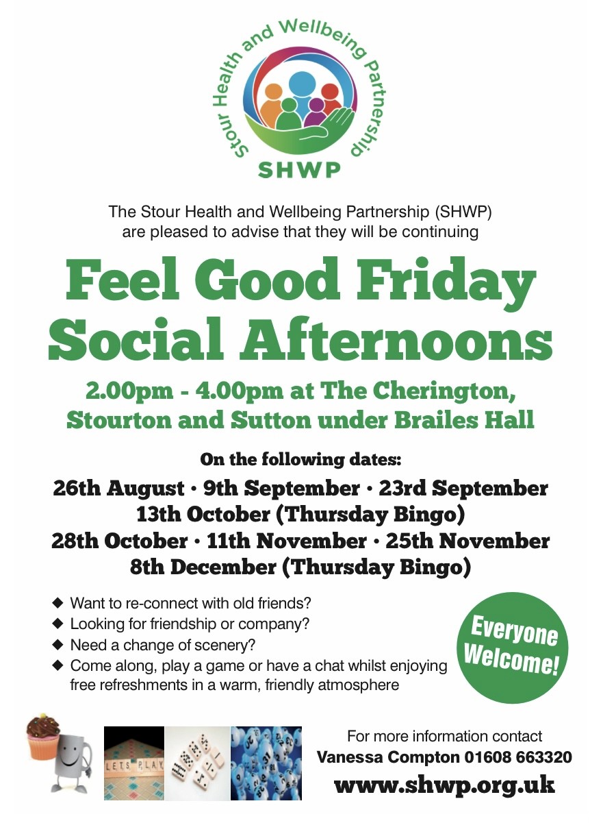 Feel Good Friday Social Afternoons continue at The Cherington, Stourton and Sutton under Brailes Hall
