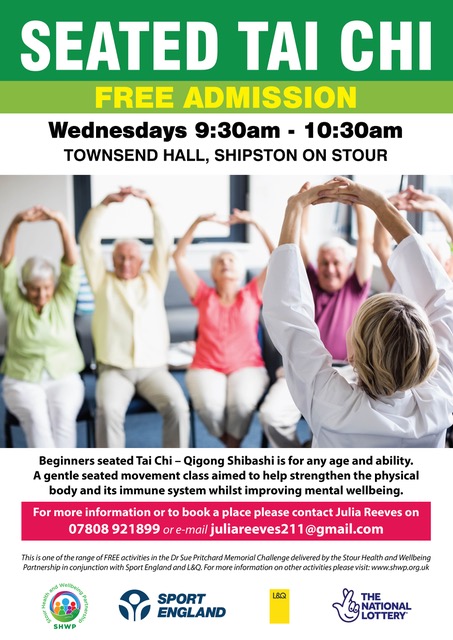 NEW FREE Activity starting 2 November - Seated Tai Chi on Wednesdays at Townsend Hall, Shipston on Stour