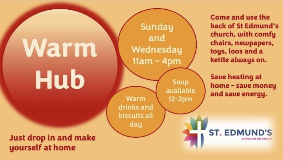 St Edmund's Shipston on Stour Warm Hub Sundays and Wednesdays