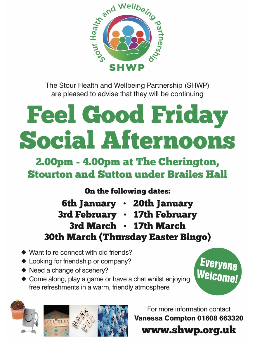 Feel Good Friday Afternoons continue in 2023 at The Cherington, Stourton and Sutton under Brailes Hall