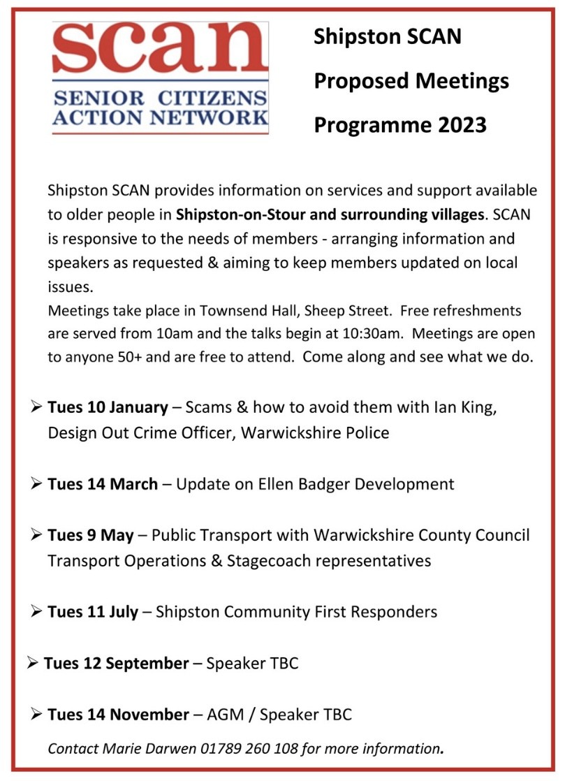 SCAN - Senior Citizens Action Network 2023 Meetings