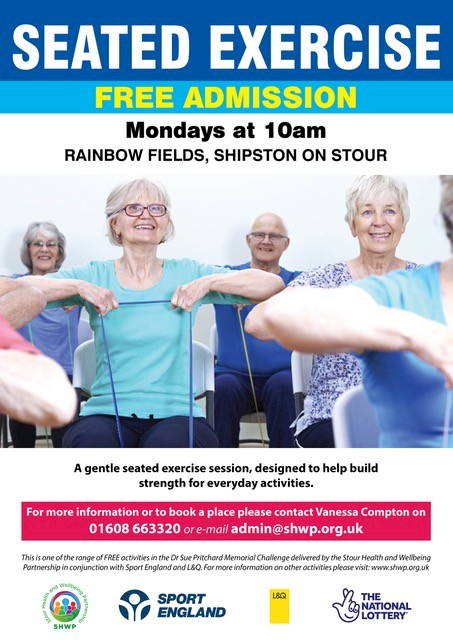 FREE Activity -  Seated Exercise Class on Mondays 11:00 at Townsend Hall, Shipston on Stour