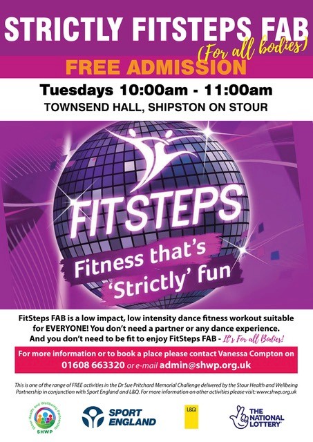 NEW FREE Activity starting 17 January - Strictly Fitsteps FAB on Tuesdays at Townsend Hall, Shipston on Stour
