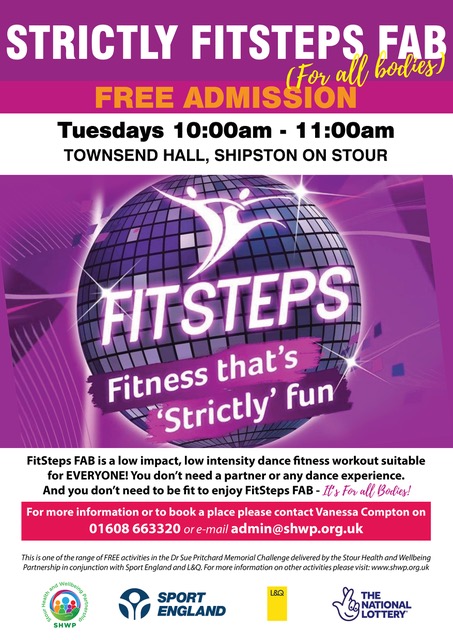 NEW FREE Activity starting 17 January - Strictly Fitsteps FAB on Tuesdays at Townsend Hall, Shipston on Stour