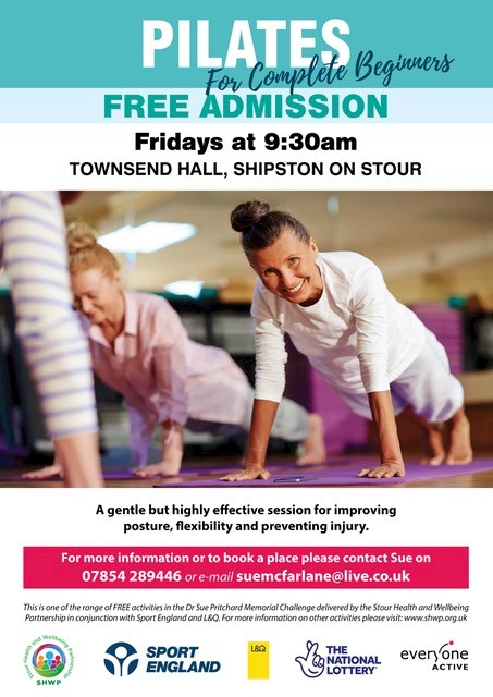 FREE Activity - Pilates for Complete Beginners on Fridays at Townsend Hall, Shipston on Stour