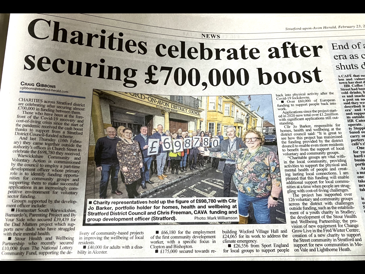 Charities celebrate after securing funding boost
