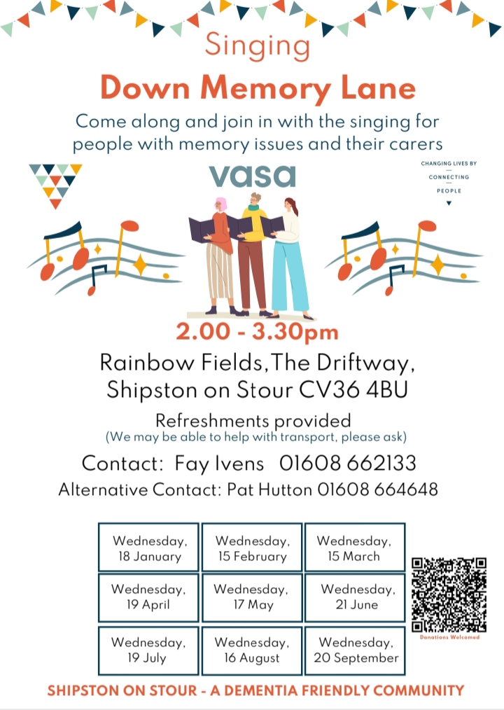 Down Memory Lane Singing at Rainbow Fields on Wednesday 15 March