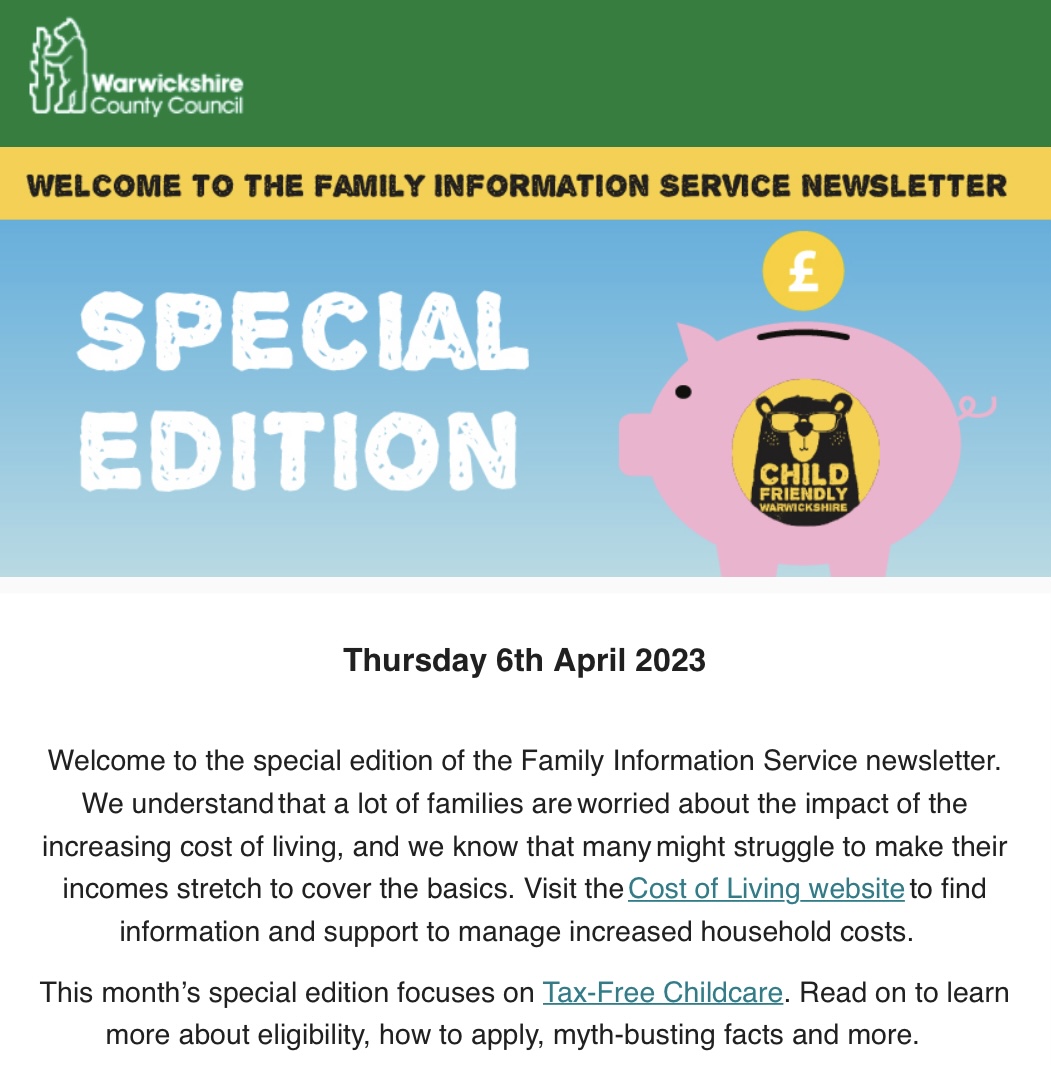 Family Information Service (FIS) Newsletter - Tax-Free Childcare Special Edition