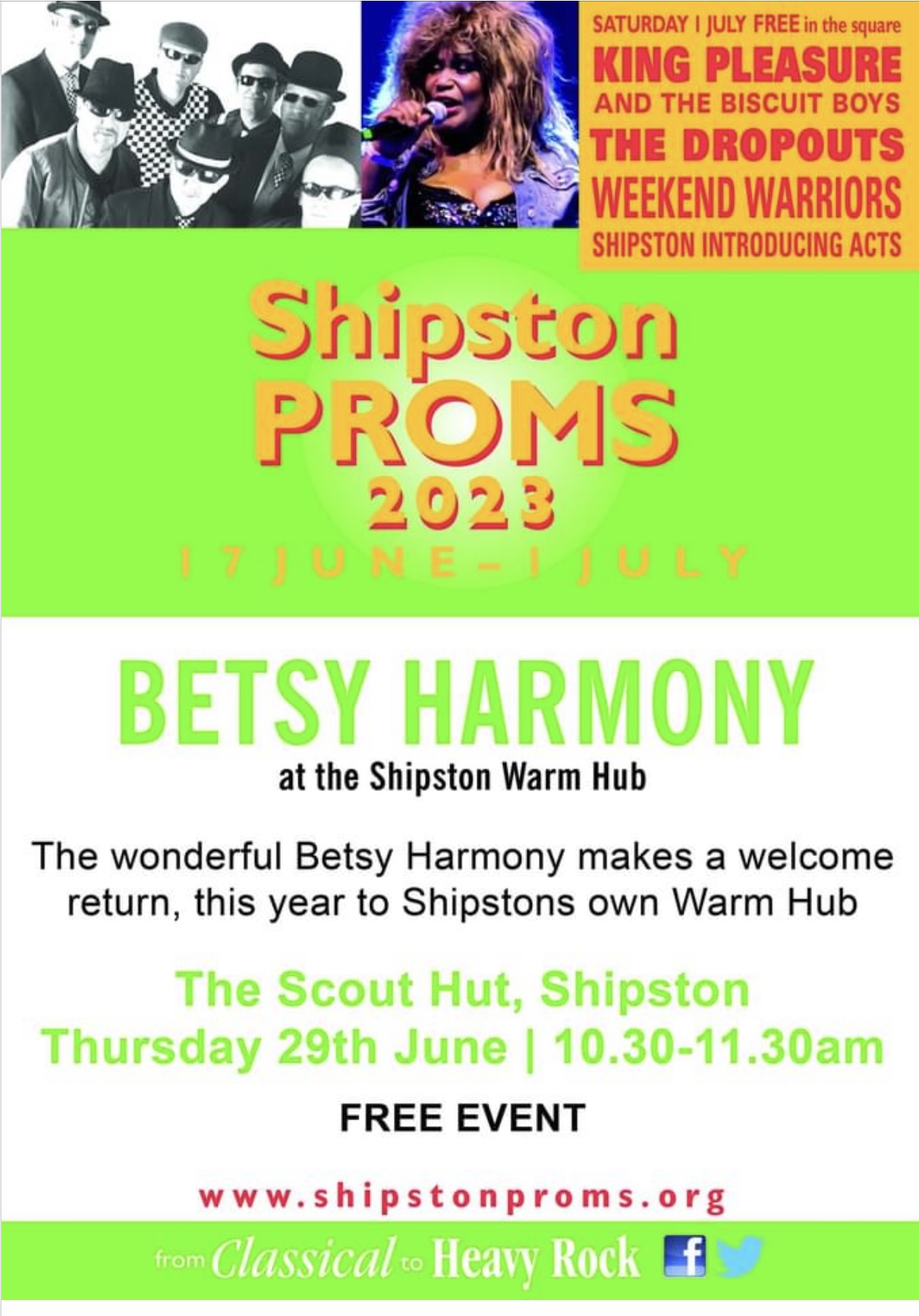Shipston Proms comes to Shipston Community Warm Hub Thursday 29 June
