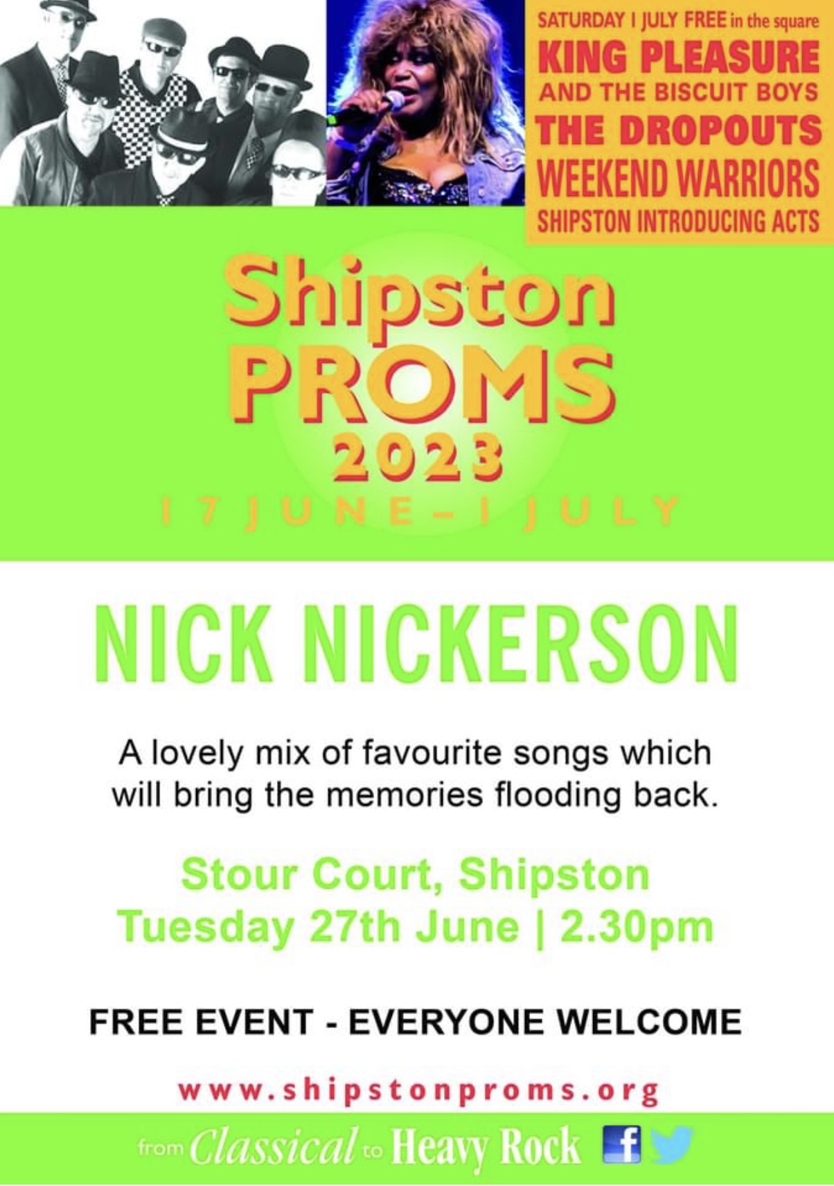 Shipston Proms event at Stour Court Tuesday 27 June