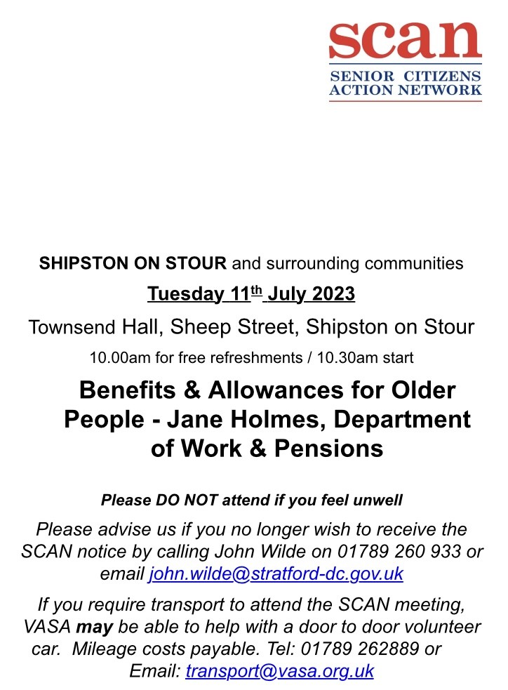 SCAN - Senior Citizens Action Network Tuesday 11 July