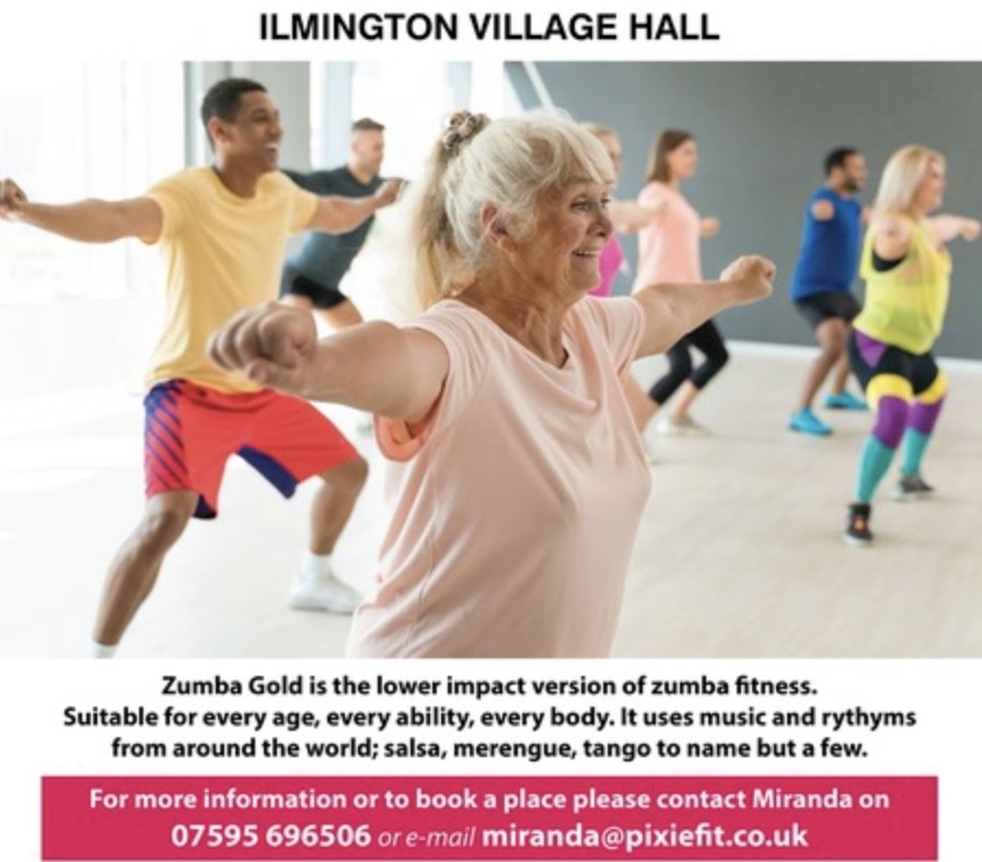 Zumba Gold at Ilmington Village Hall Tuesdays 14:45 starting 18 July
