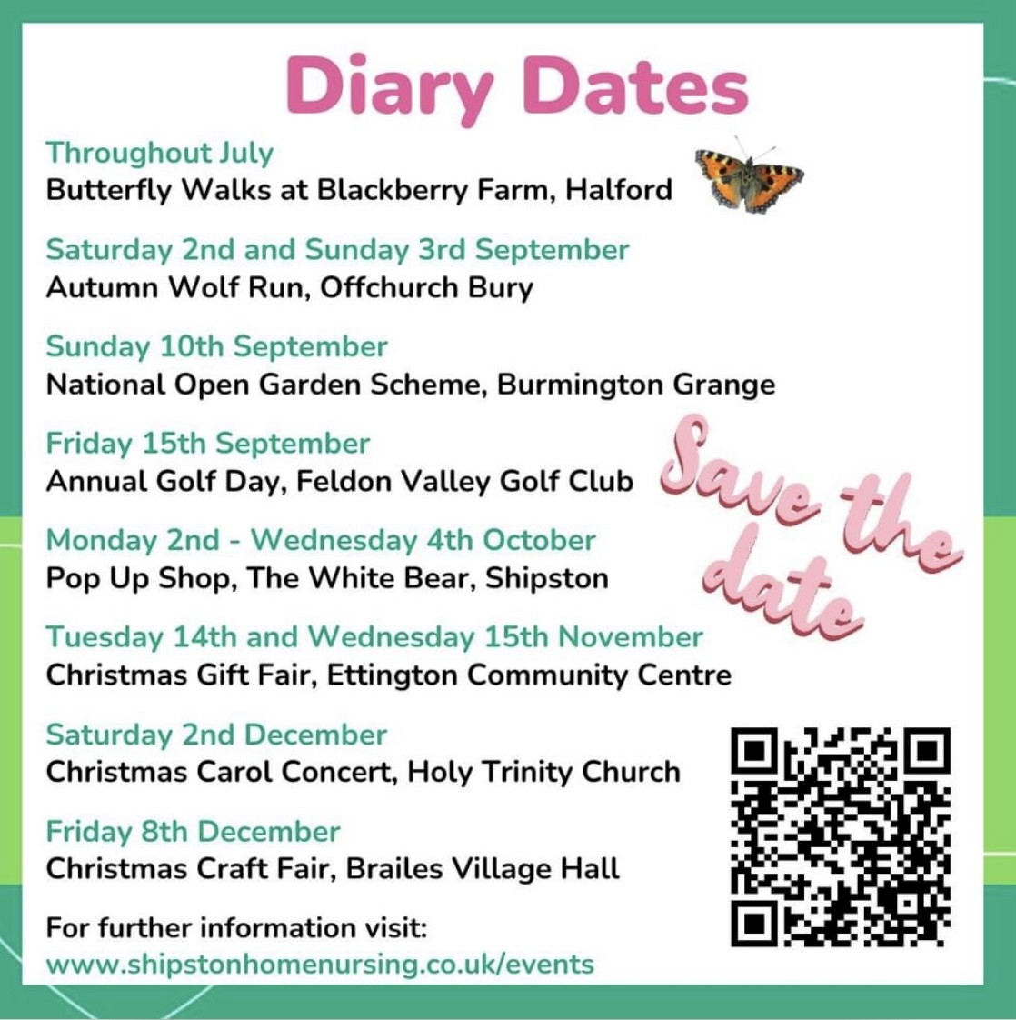 Shipston Home Nursing 2023 Save the Dates