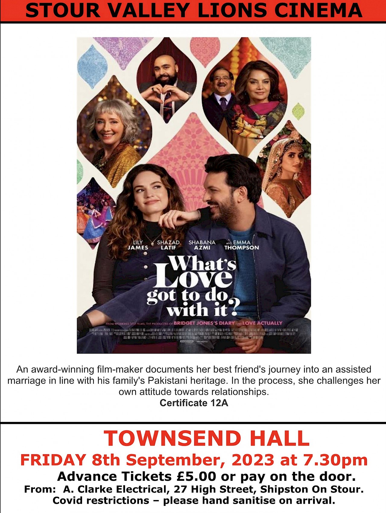 Stour Valley Lions Cinema Friday 8 September - What's love got to do with it?
