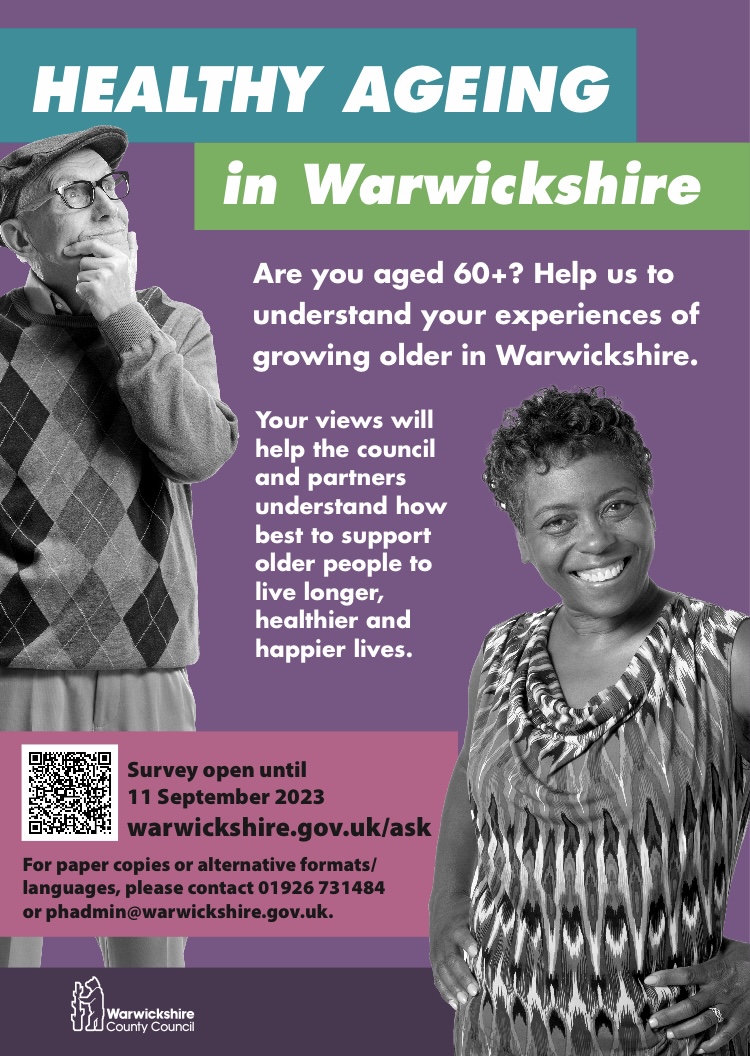 Have your say on the Healthy Ageing in Warwickshire