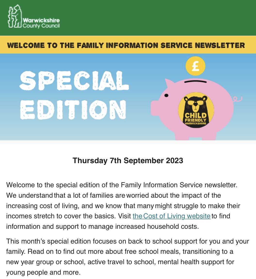 Family Information Service (FIS) Newsletter - Back to School Support Special Edition