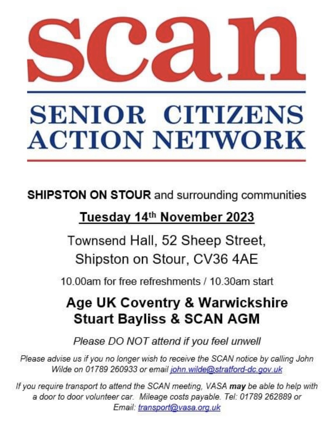 SCAN - Senior Citizens Action Network Tuesday 14 November