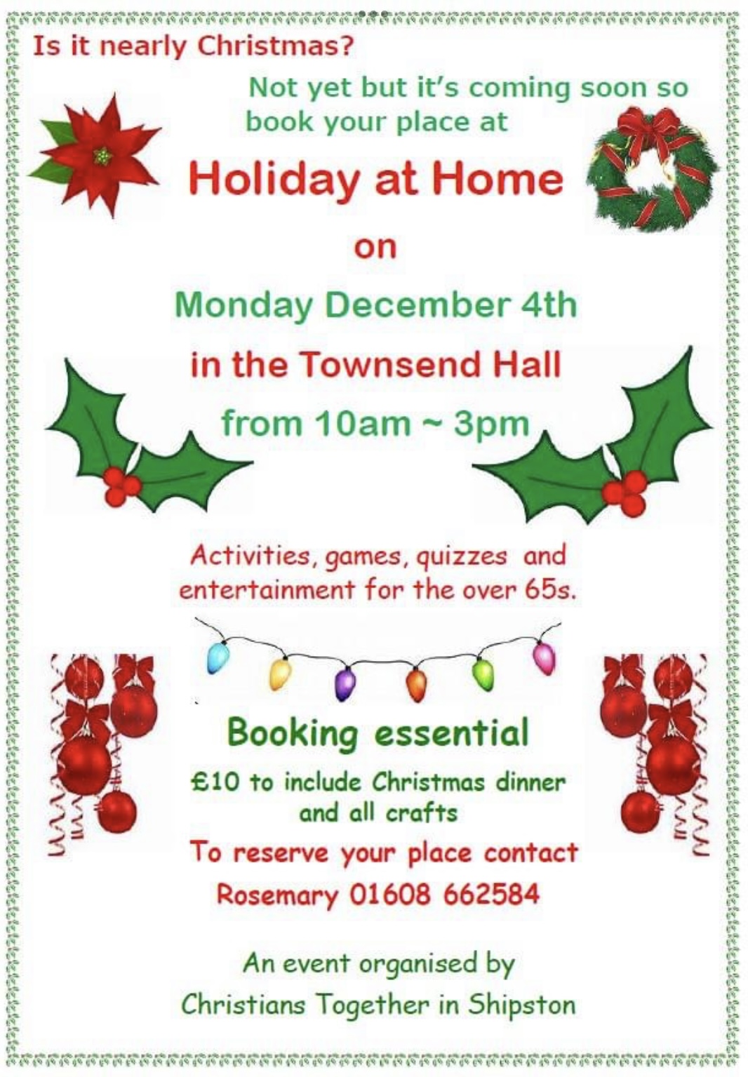 Holiday at Home - Monday 4 December