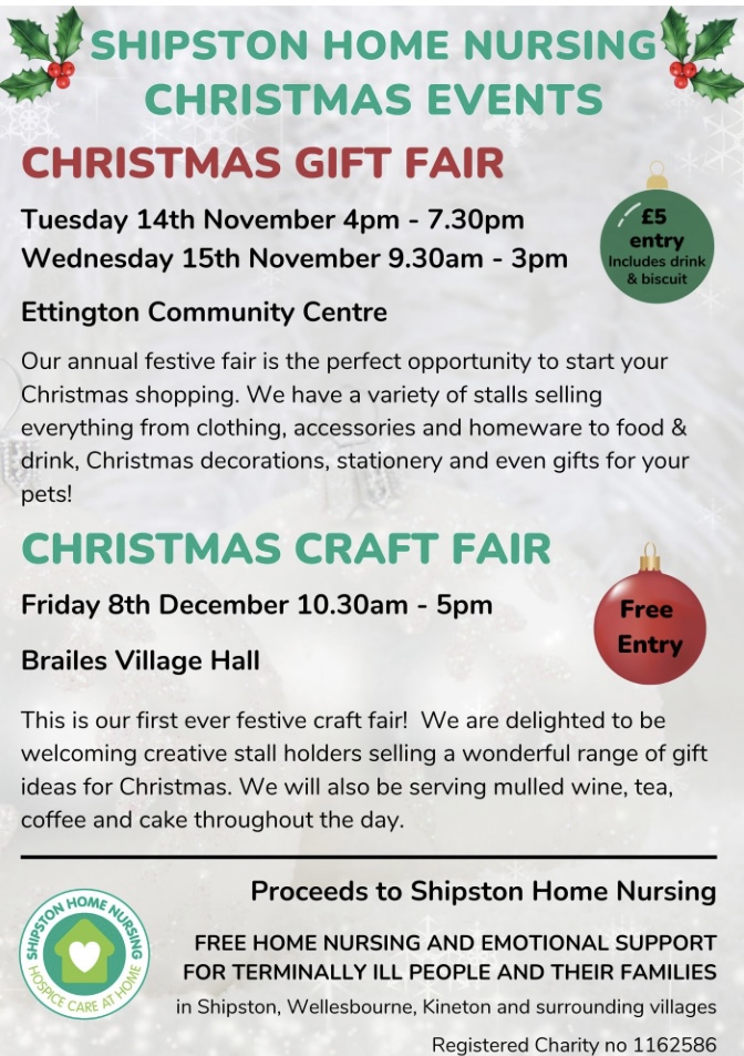 Shipston Home Nursing Christmas Events