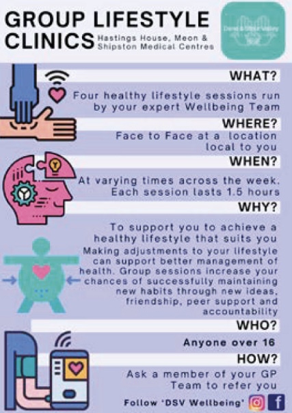 Face to Face Group Lifestyle Clinics run by Shipston Medical Centre