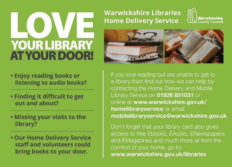 Warwickshire Libraries Home Delivery Service has capacity