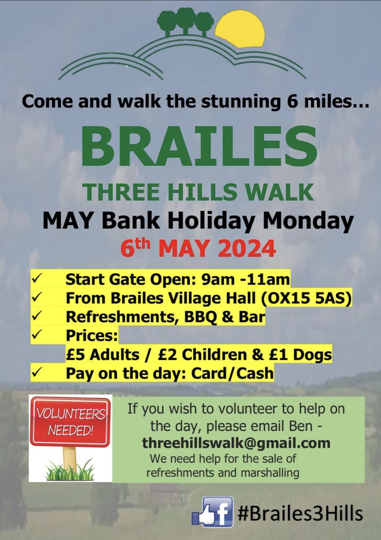 Brailes Three Hills Walk - Bank Holiday Monday 6 May