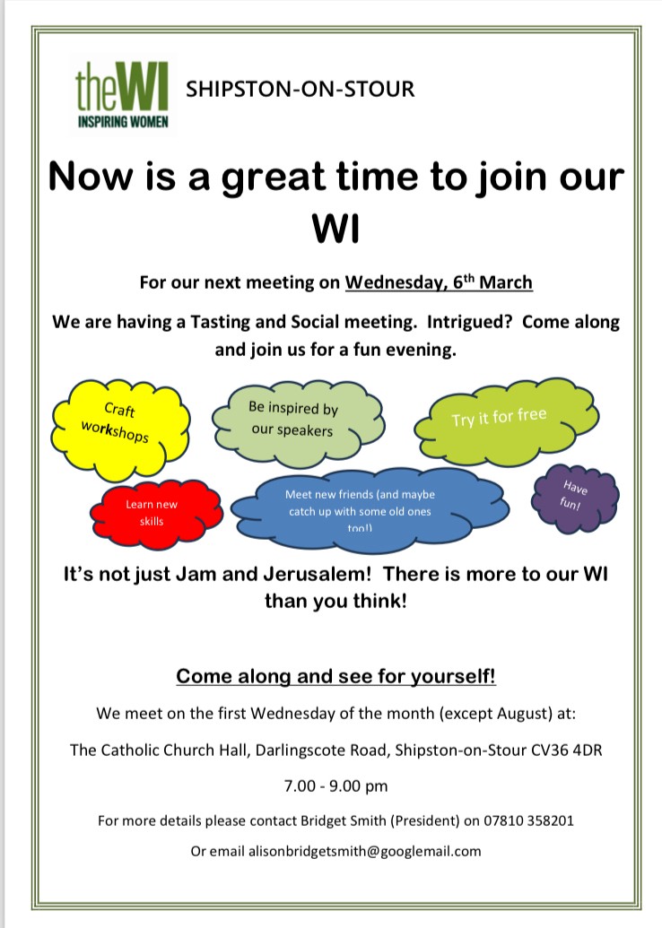 Shipston on Stour WI meeting - Wednesday 6 March