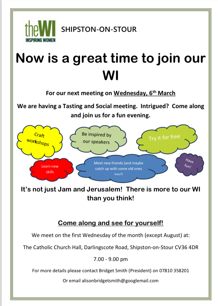 Shipston on Stour WI meeting - Wednesday 6 March