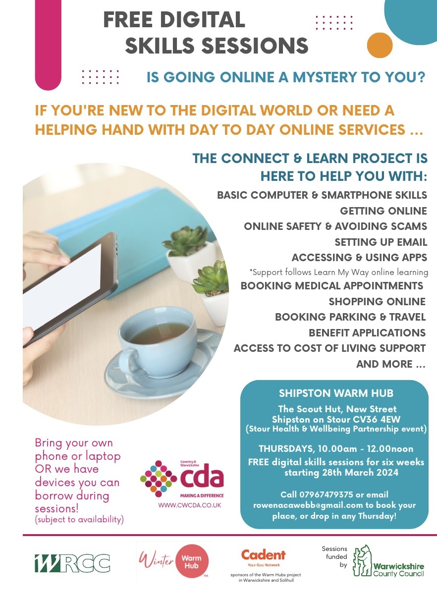 FREE Digital Skills Session at Shipston Community Warm Hub