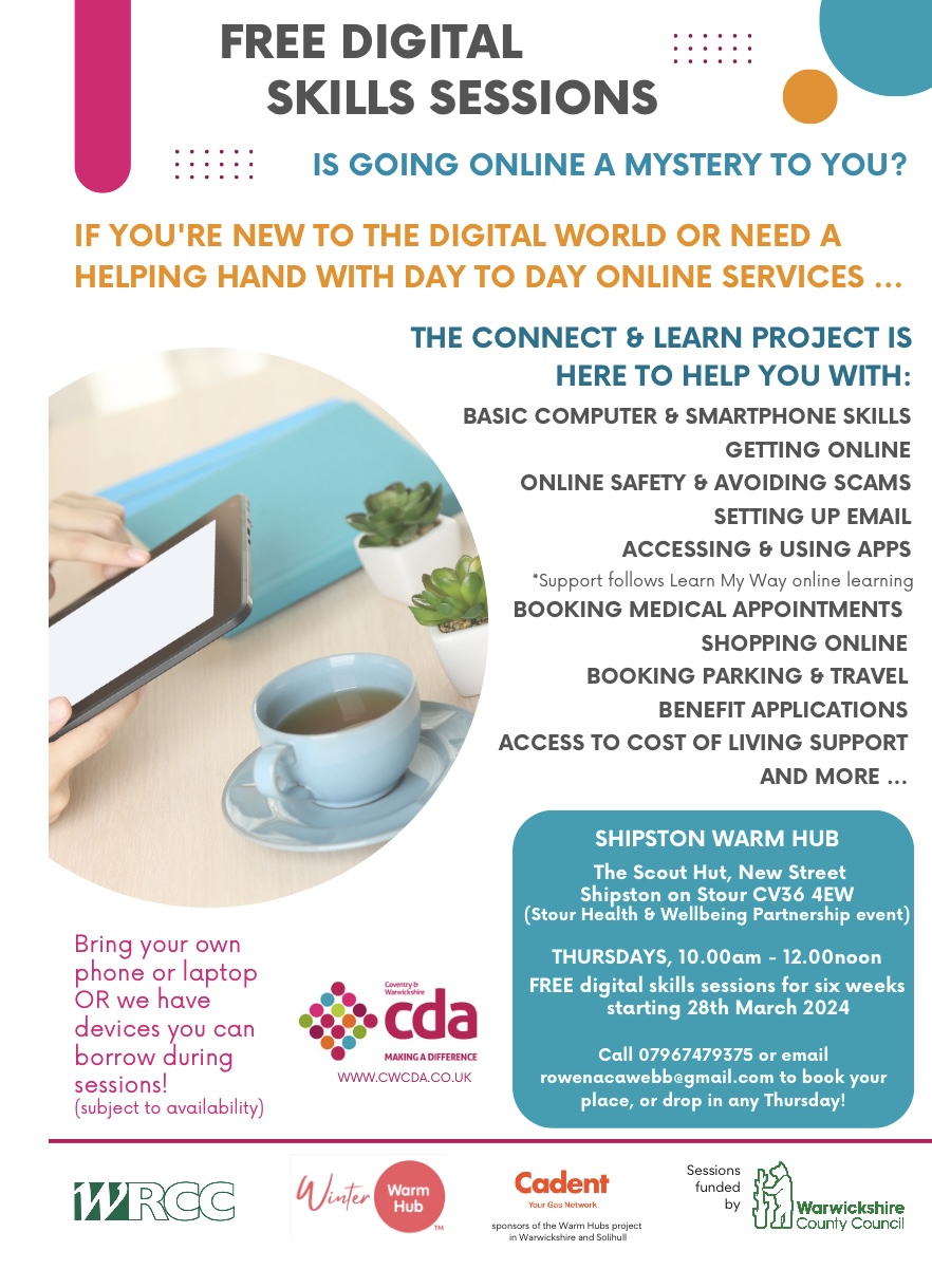 FREE Digital Skills Session at Shipston Community Warm Hub