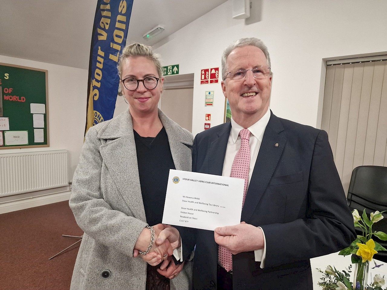 Stour Health and Wellbeing Partnership Lions Den Award from Stour Valley Lions