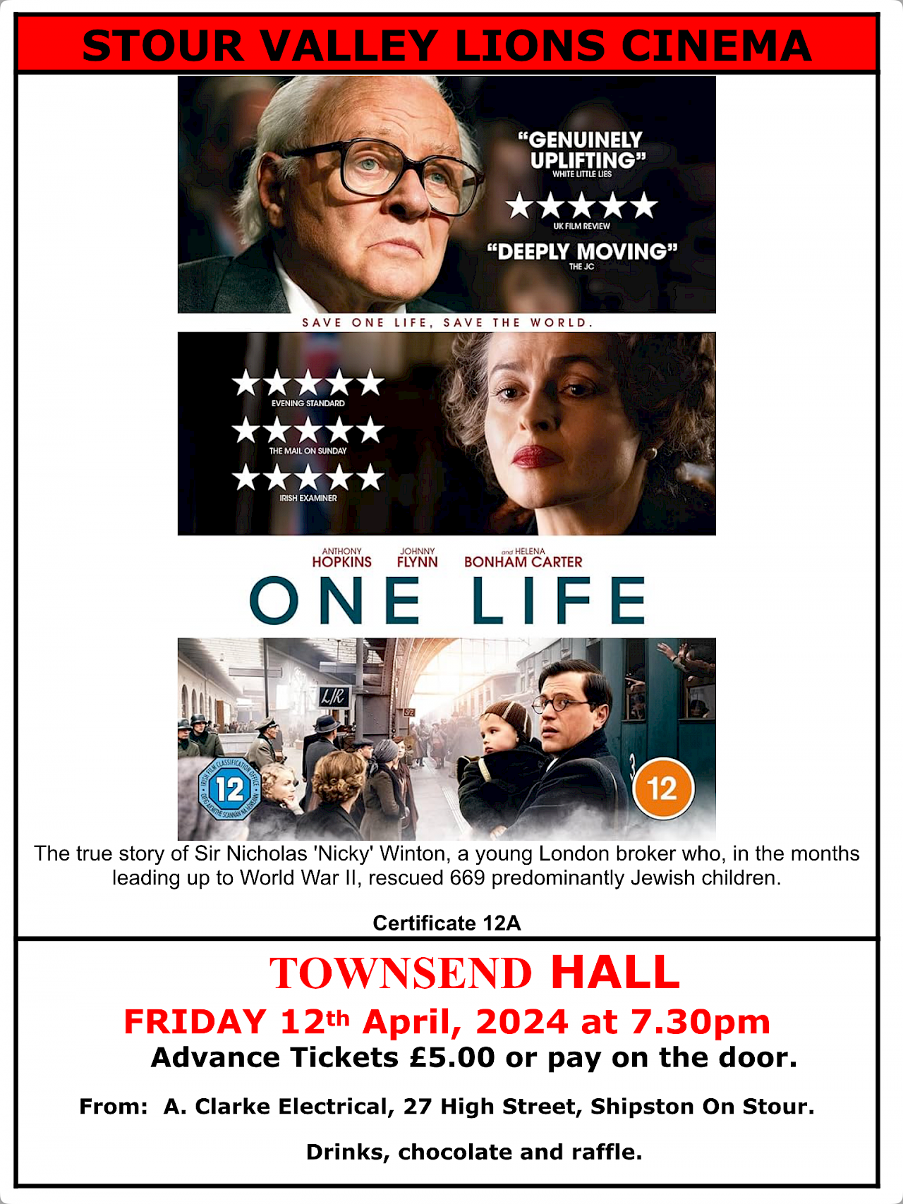 Stour Valley Lions Cinema Friday 12 April - One Life