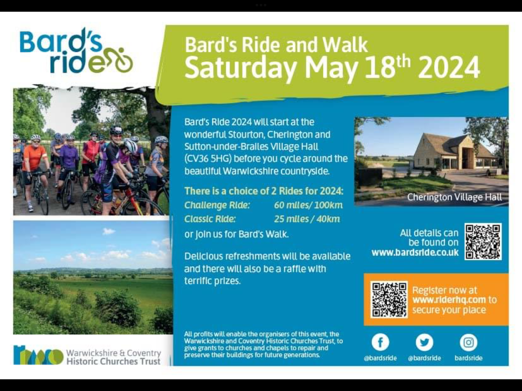 Bards Bike Ride and Walk - Saturday 18 May