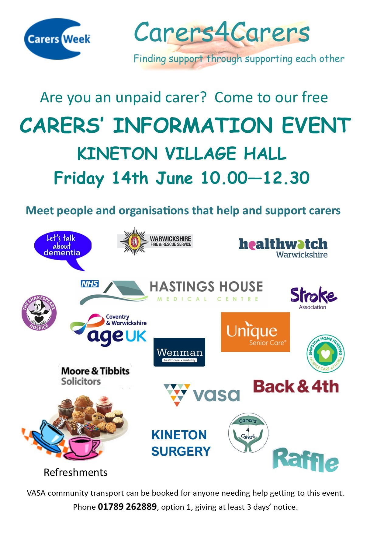 Carers' Information Event at Kineton Village Hall on Friday 14 June