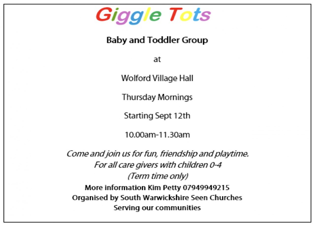 Giggle Tots Baby and Toddler Group at Wolford Village Hall