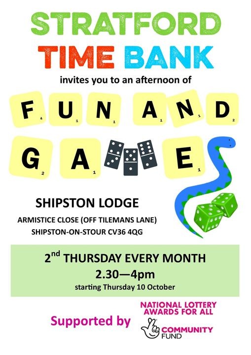 Time Bank Fun and Games Afternoons at Shipston Lodge