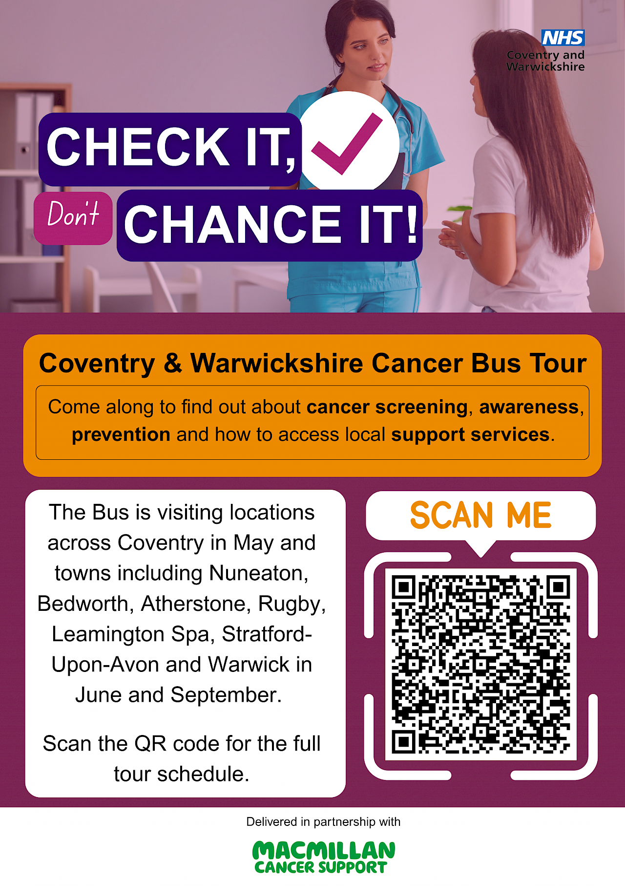 NHS Cancer Bus Tour in Warwickshire