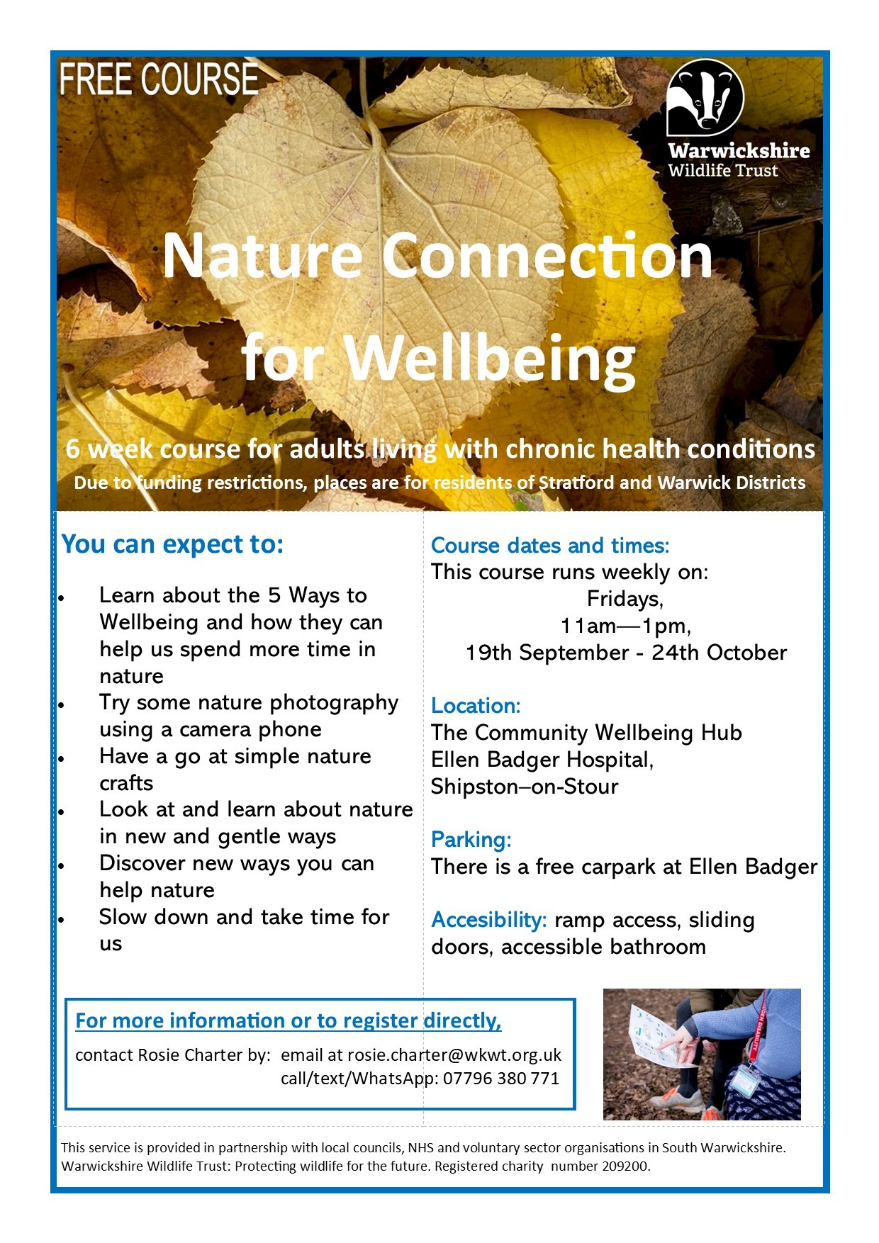FREE Nature Connection for Wellbeing Course in Shipston on Stour
