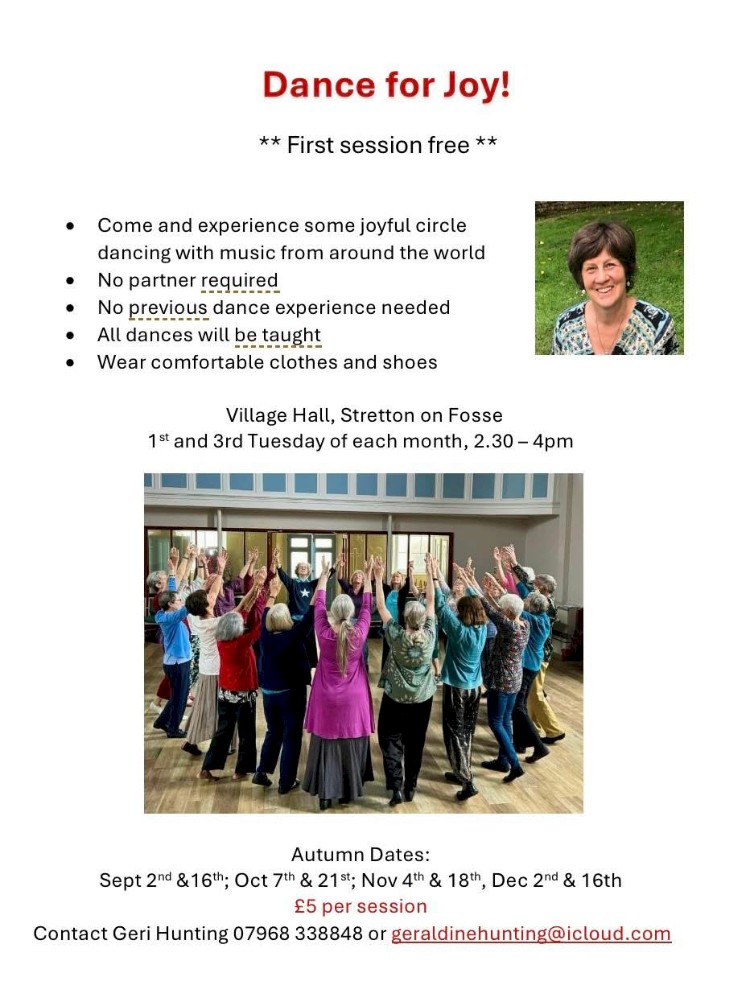 Dance for Joy at Stretton on Fosse Village Hall dates for Autumn 2025