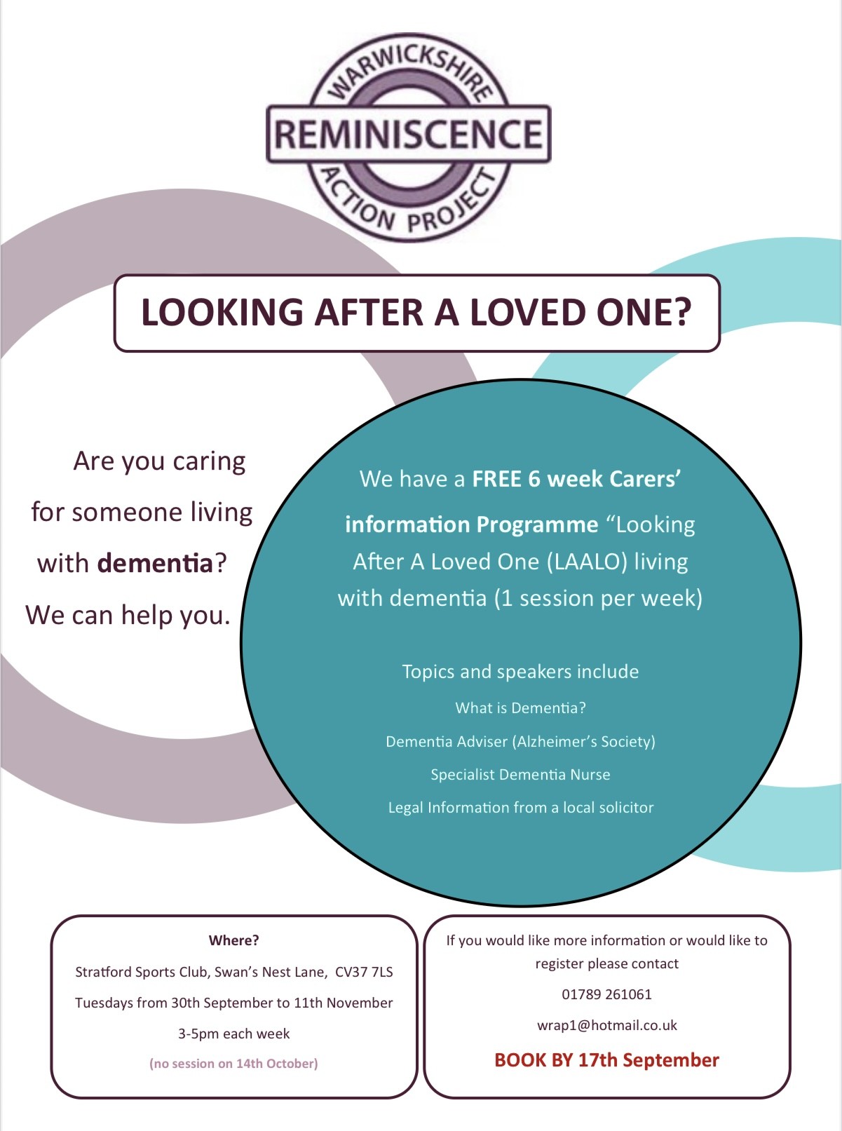 Warwickshire Reminiscence Action Project (WRAP) Looking After a Loved One Programme