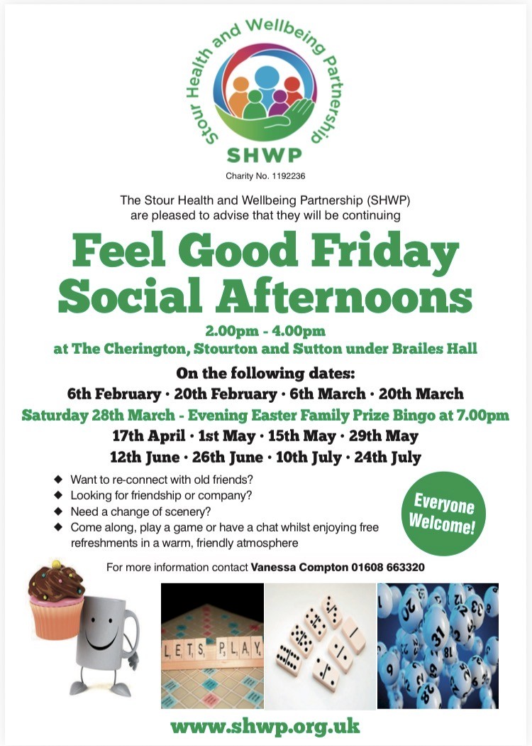 Feel Good Friday Afternoons continue in 2026 at The Cherington, Stourton and Sutton under Brailes Hall