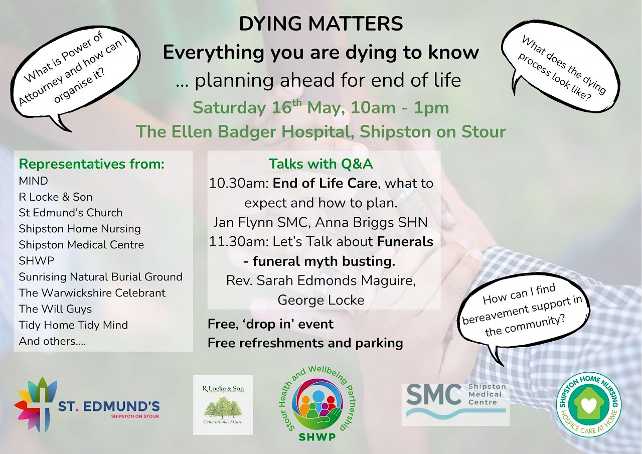 Dying Matters Event - Saturday 16 May in Shipston on Stour