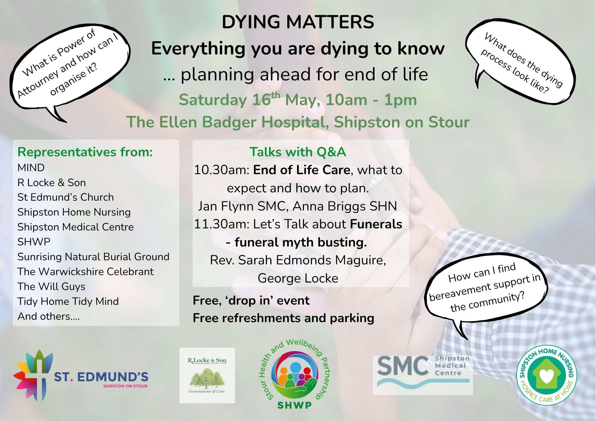 Dying Matters Event - Saturday 16 May in Shipston on Stour