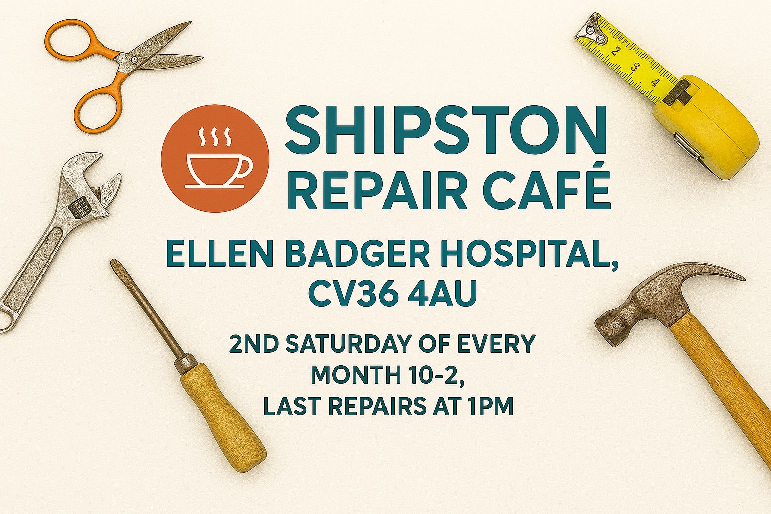 Shipston Repair Cafe - 10am to 2pm every second Saturday of the month