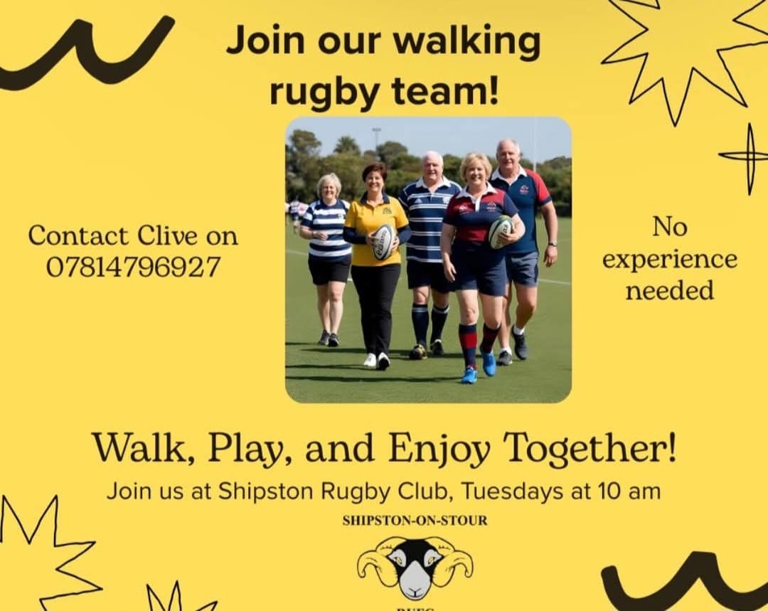 NEW Shipston on Stour Walking Rugby - Tuesdays 10am at Shipston Rugby Club