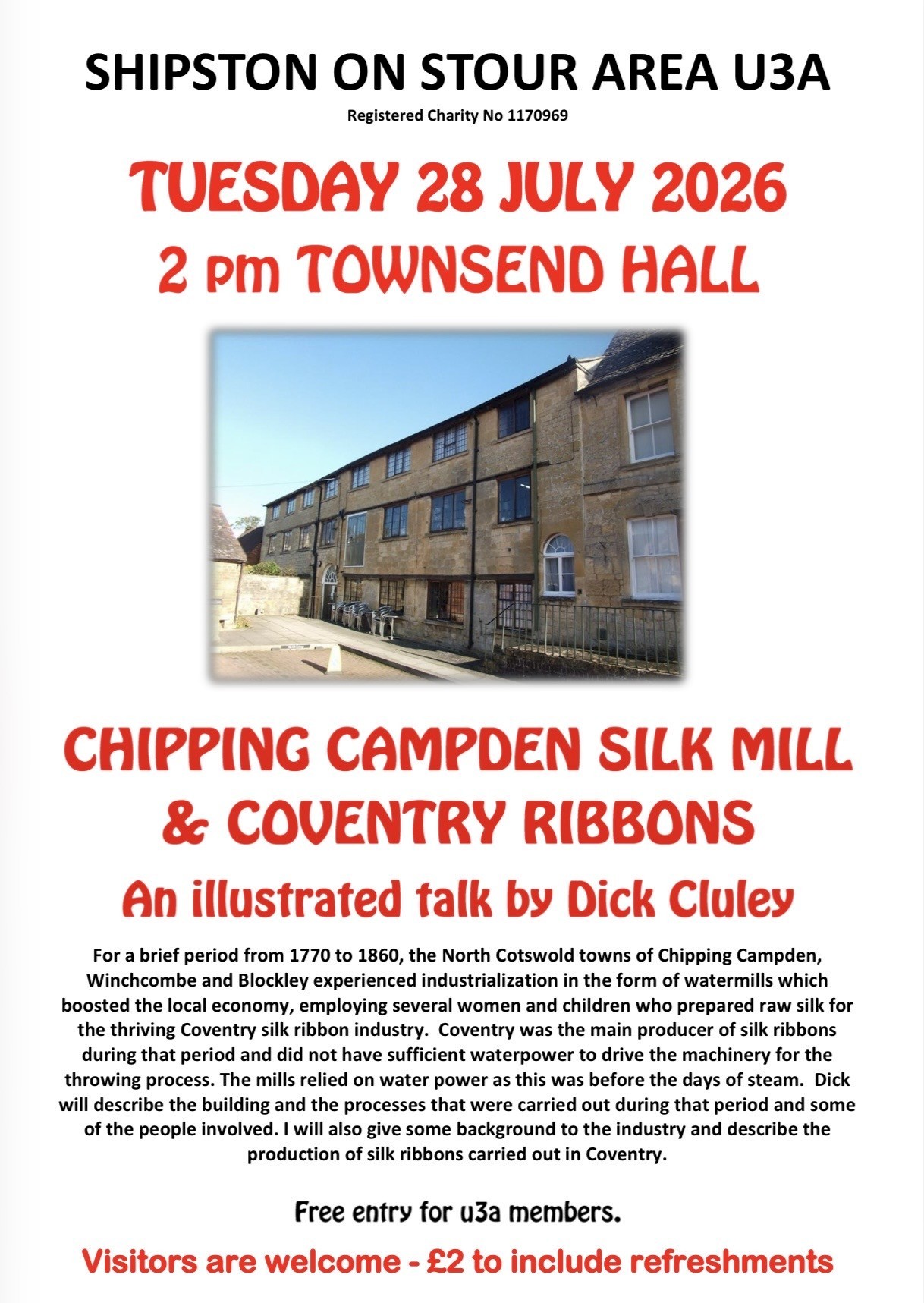 Shipston on Stour U3A - Illustrated Talk Tuesday 28 July