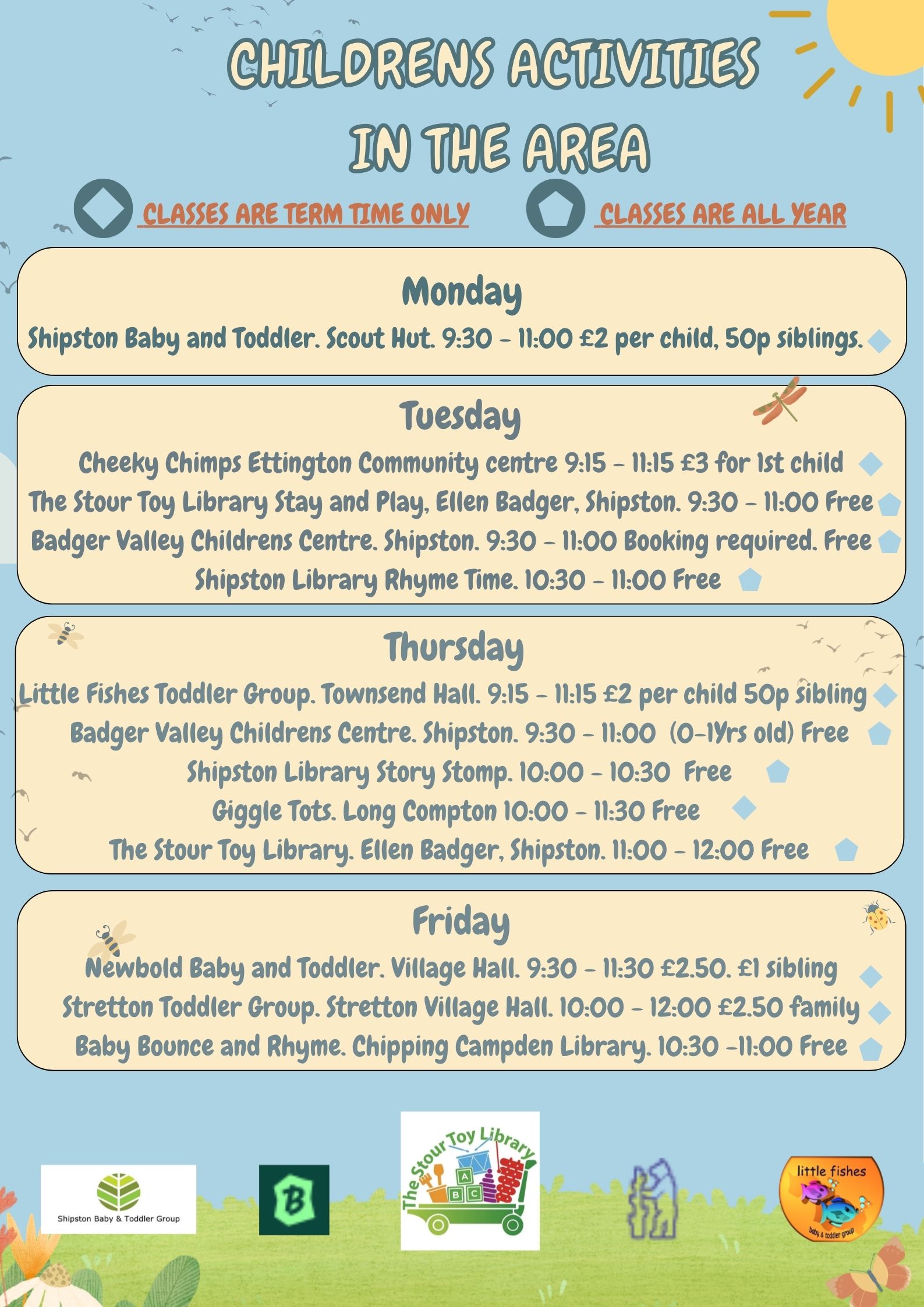 Children's Activities in Shipston on Stour and surrounding villages